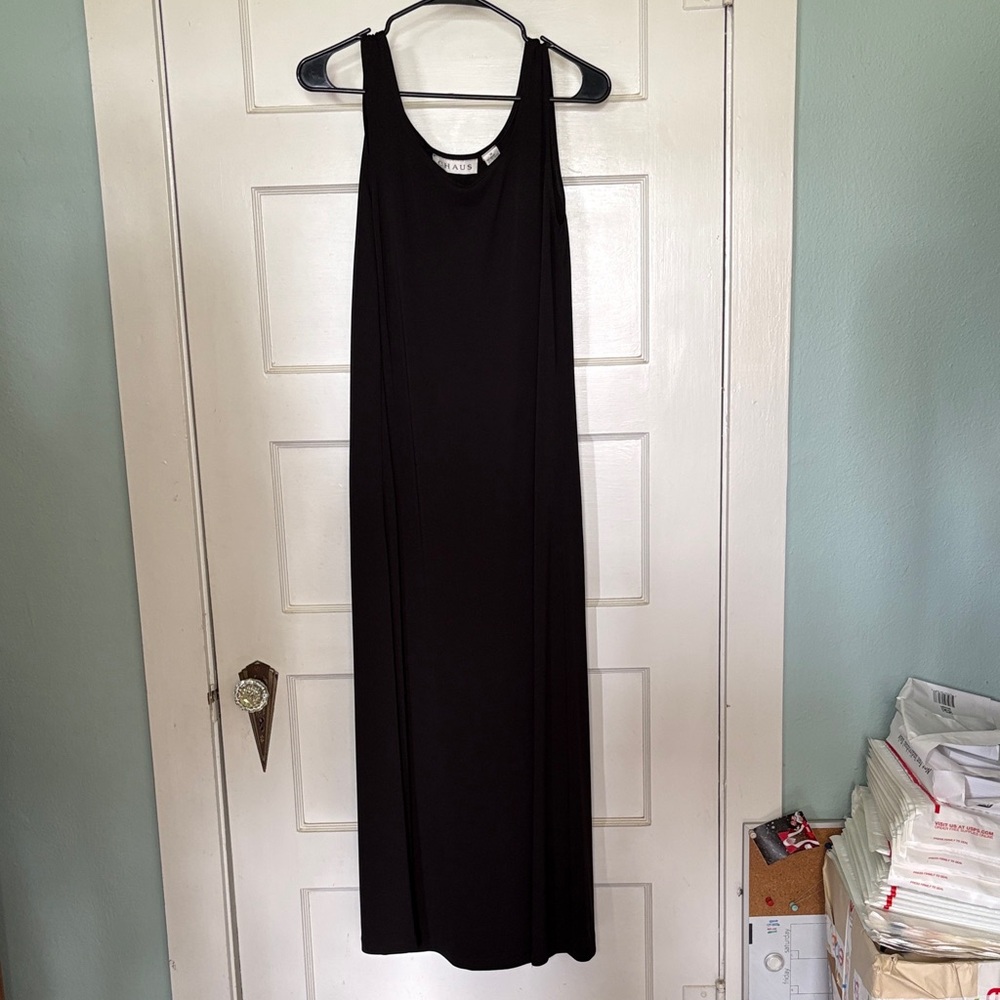 Vintage Chaus Classic Black Sleeveless Maxi Dress Size M